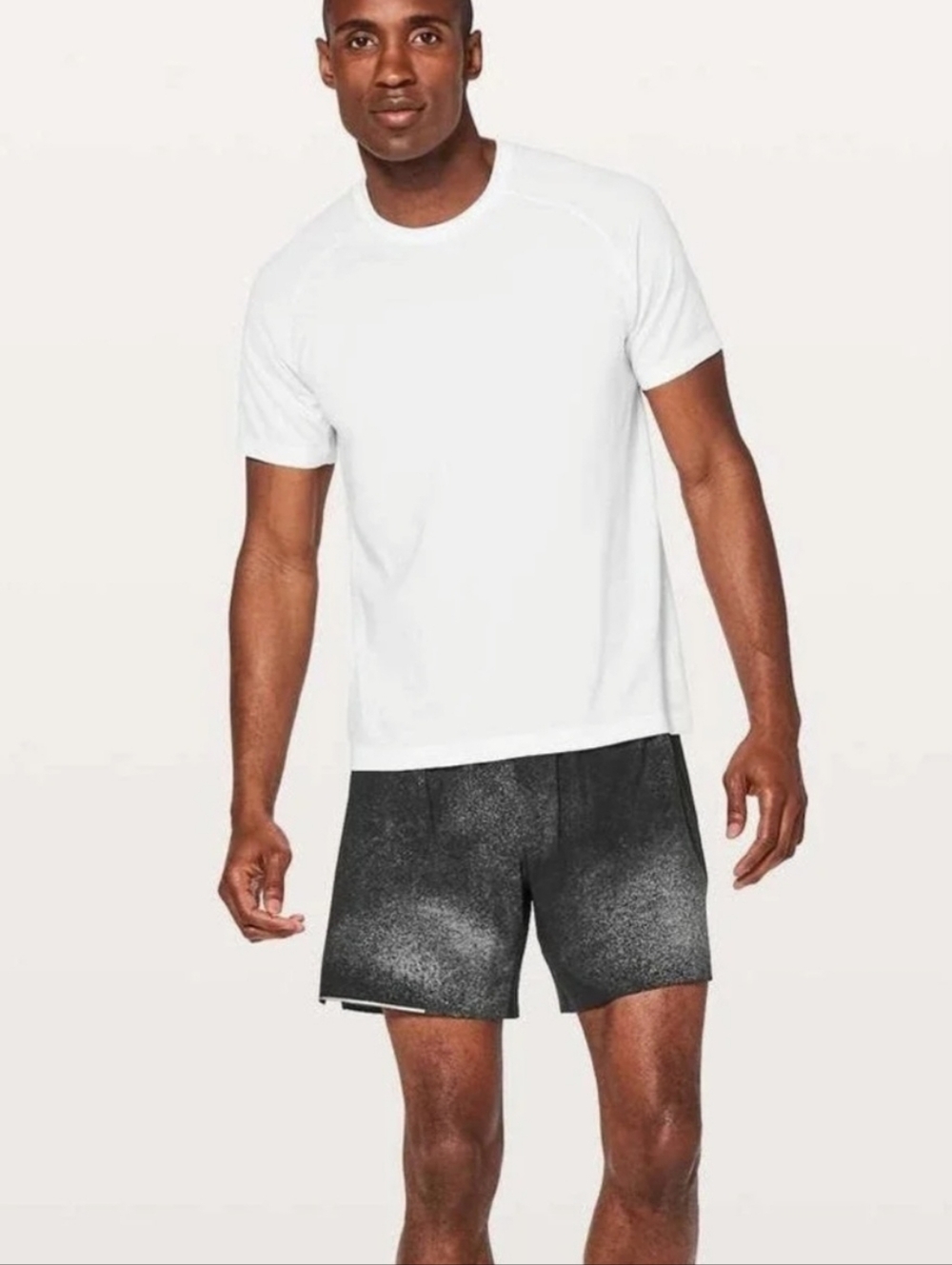 LULULEMON Surge Ocean Spray Ice Black/Grey 6" Brief Lined Performance Shorts XXL